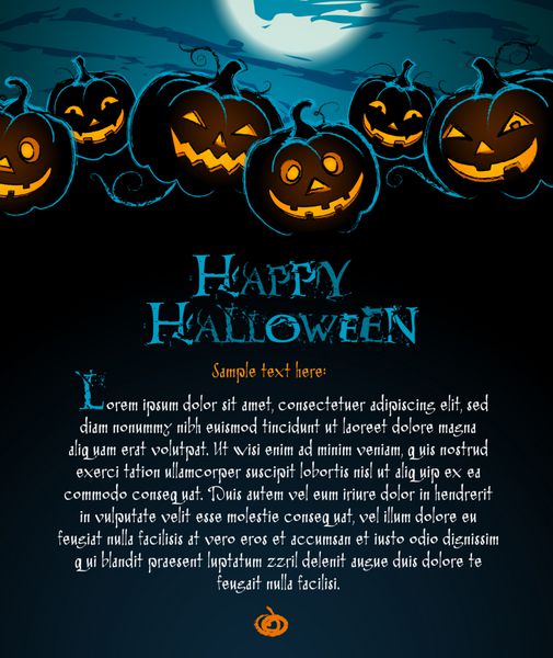 تصویرسازی هالووین با کدو تنبل برای بنرها یا کارت های دعوت