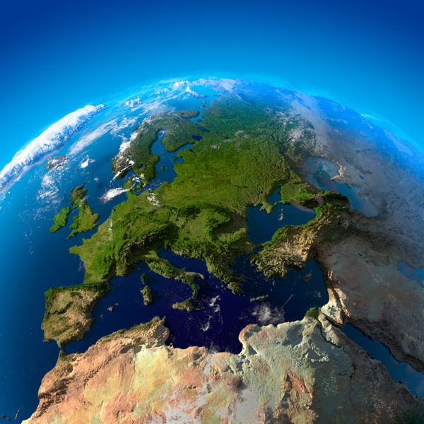 زمین زیبا - اروپا از فضا