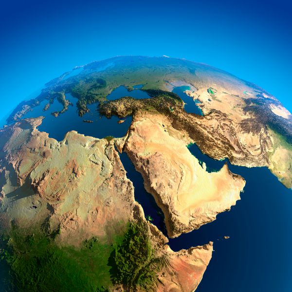 آفریقا دریای سرخ خلیج فارس منظره ماهواره ها