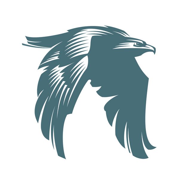 عقاب طاس آمریکایی در حال پرواز گرافیک برداری