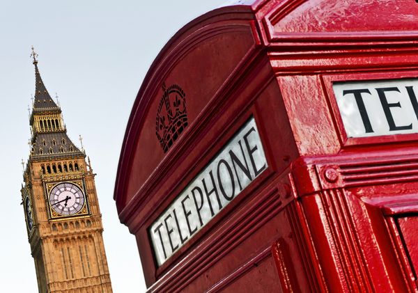 جعبه تلفن قرمز و بیگ بن لندن بریتانیا