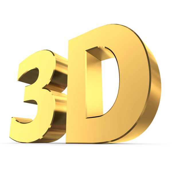 براق فلزی 3D word 3D ساخته شده از طلا