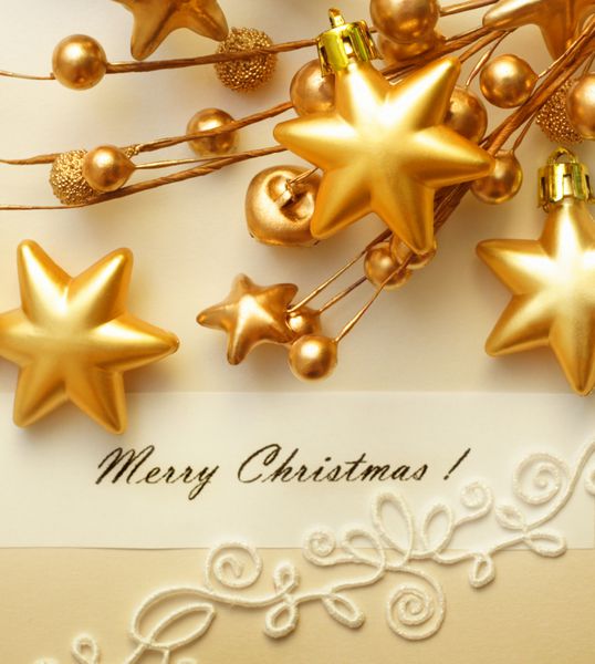 کارت تبریک کریسمس با تزئینات تزئینی