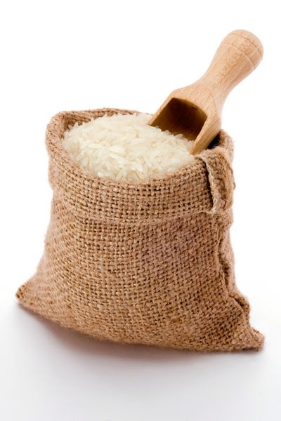 برنج بلند سفید در گونی کوچک گونی