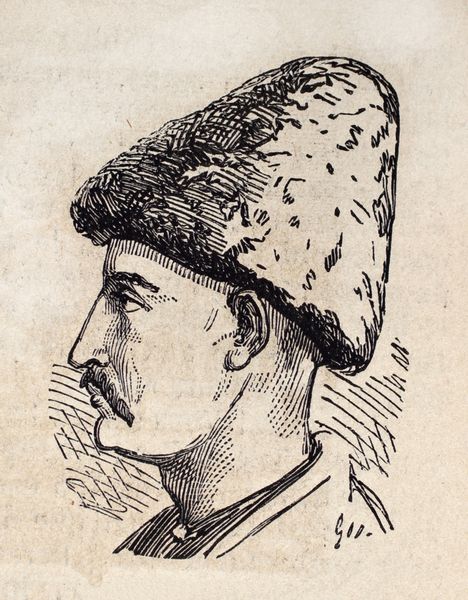 تصویر عتیقه مردی از استان گیلان تصویر اصلی حکاکی شده بر روی طرح توسط E Duhousset در LIllustratio n Journal Universel پاریس 1860 منتشر شد