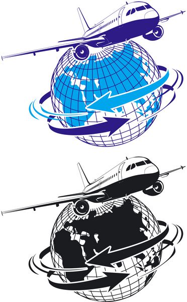 وکتور هواپیمای مسافربری به عنوان لوگو