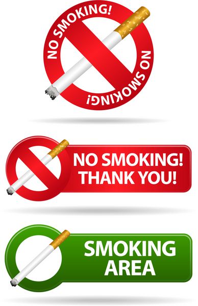 تابلوهای سیگار ممنوع و محل استعمال دخانیات