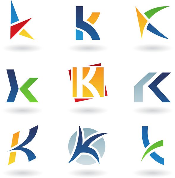 وکتور از نمادهای انتزاعی بر اساس حرف K