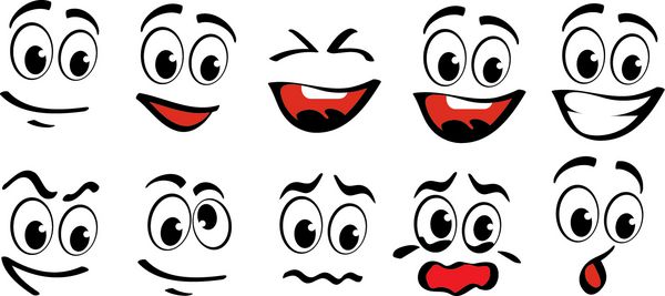چهره های کارتونی برای طنز یا طراحی کمیک