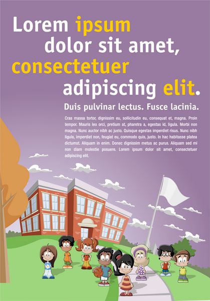 پوستر دانش آموزان مقابل مدرسه