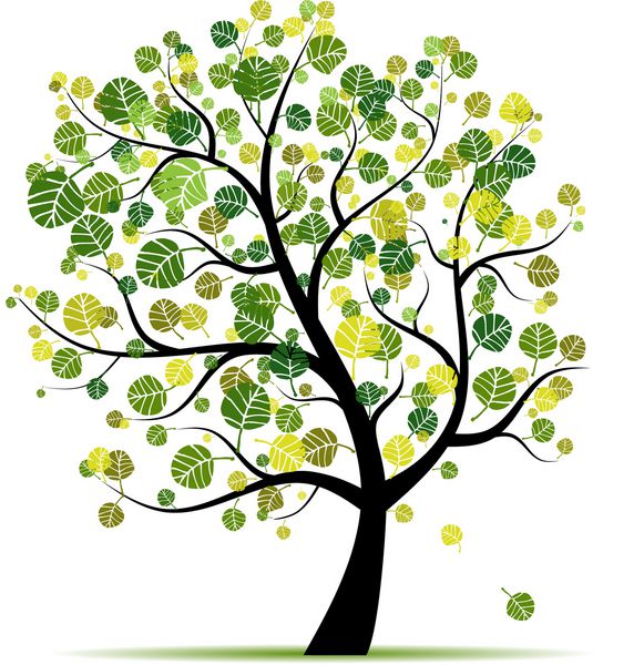 سبز درخت بهاری برای طرح شما