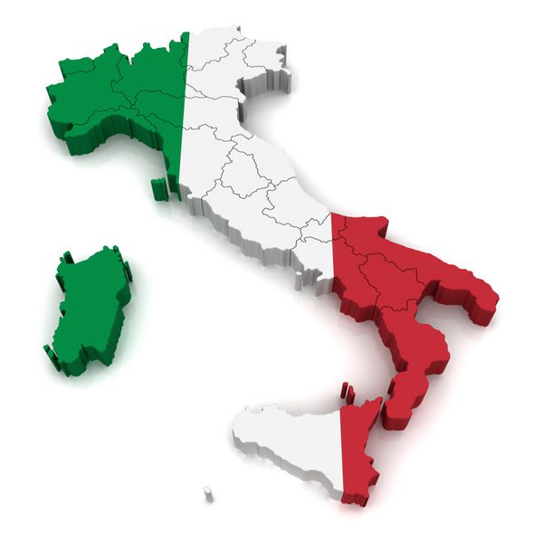 نقشه سه بعدی ایتالیا