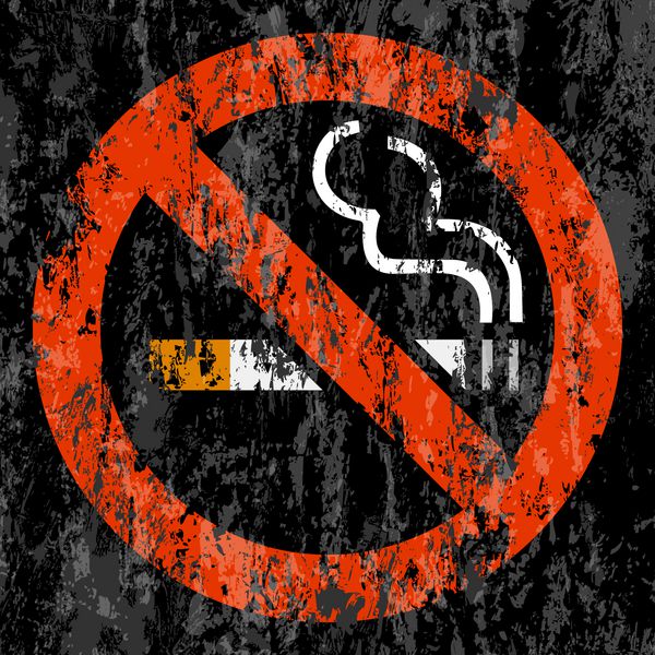 پس زمینه گرانج نماد سیگار ممنوع است وکتور