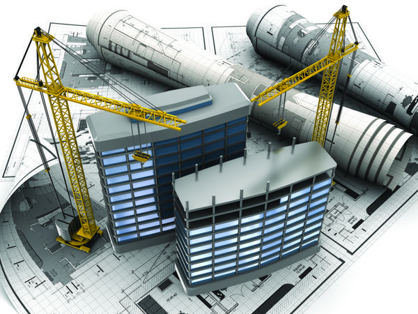 انتزاعی 3 بعدی از مفهوم توسعه ساختمان