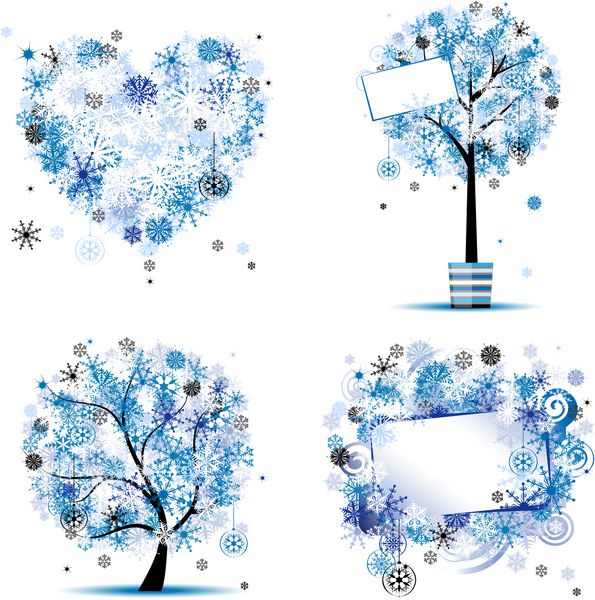سبک زمستانی - درخت قاب قلب برای طراحی شما
