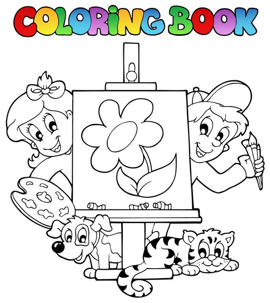 کتاب رنگ آمیزی با بچه ها و بوم - وکتور