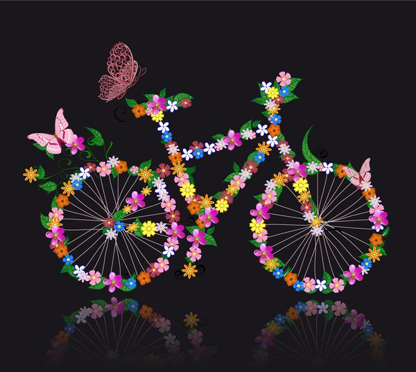 دوچرخه با گل