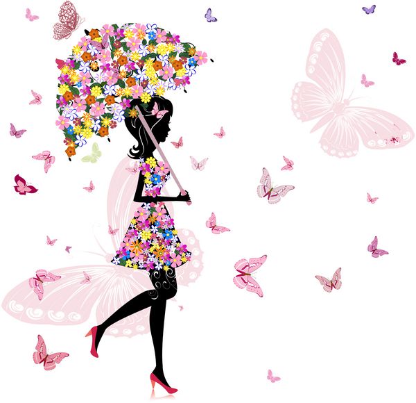 دختر گل با چتر