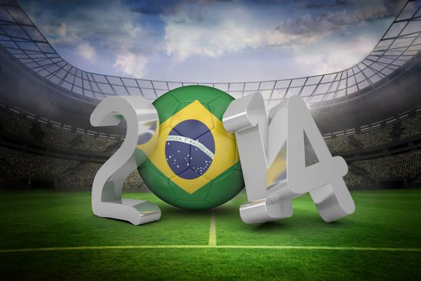برزیل در مقابل استادیوم بزرگ فوتبال با چراغ