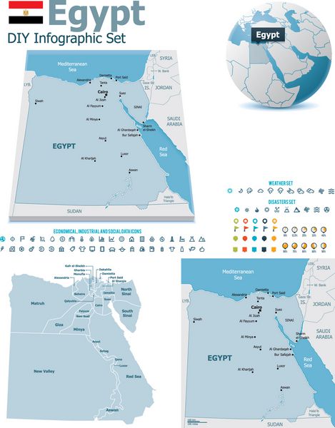 نقشه های مصر با نشانگر