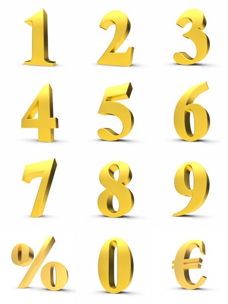 اعداد طلایی با نماد یورو و درصد