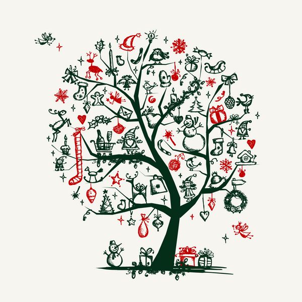 طرح درخت کریسمس برای طراحی شما