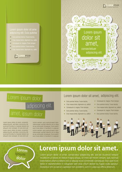 قالب سبز رنگ برای بروشور تبلیغاتی با افراد تجاری