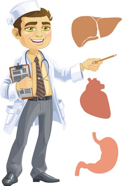 دکتر ناز - نشان دهنده کبد قلب معده است
