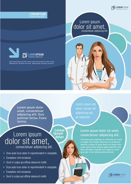 قالب پزشکی بروشور تبلیغاتی با پزشکان