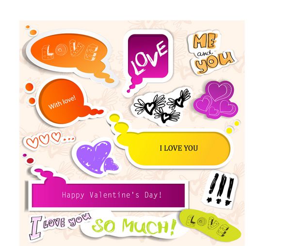 حباب کاغذی رنگارنگ برای سخنرانی روز ولنتاین