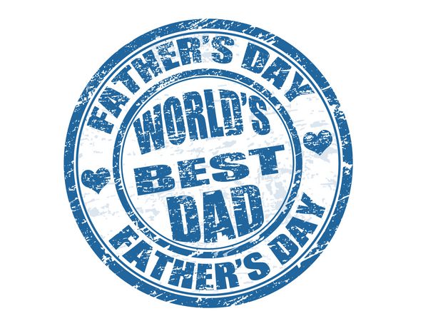 تمبر لاستیکی گرانج روز پدر با متن بهترین پدر جهان در داخل وکتور