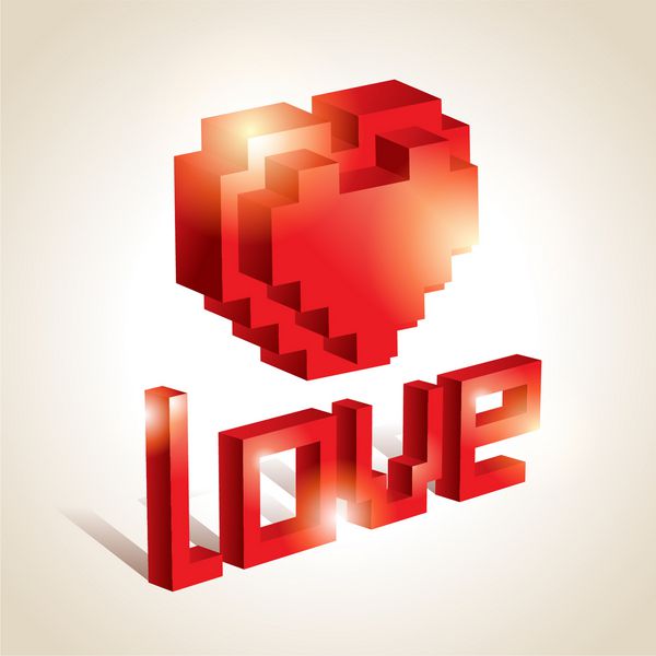 حروف سه بعدی LOVE برای موضوعاتی مانند عشق روز ولنتاین تعطیلات وکتور