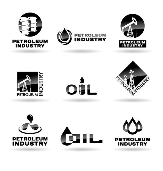 مجموعه ای از آیکون های روغن صنعت نفت