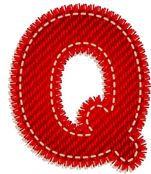 حرف Q از الفبای نساجی قرمز