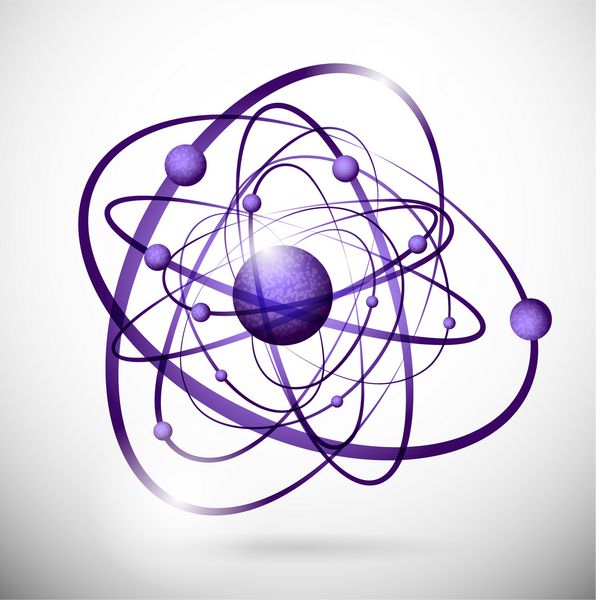 تصویر انتزاعی از یک اتم با الکترون