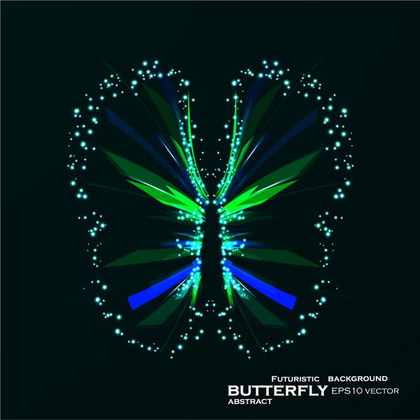 وکتور انتزاعی پروانه براق نوار رنگارنگ آینده‌نگر تصویر شیک