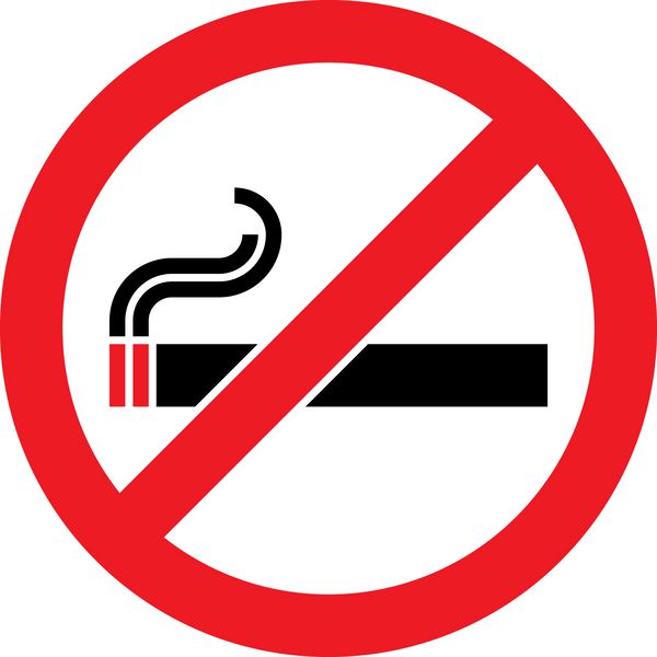 علامت سیگار ممنوع وکتور جدا شده