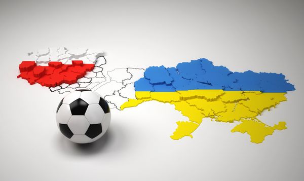 نقشه ملی لهستان و اوکراین با پرچم یورو 2012