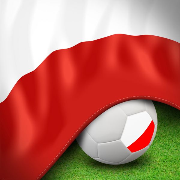 توپ فوتبال و پرچم یورو لهستان برای یورو 2012 گروه a