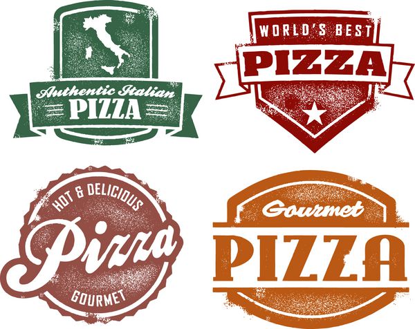 گرافیک پیتزا به سبک وینتیج