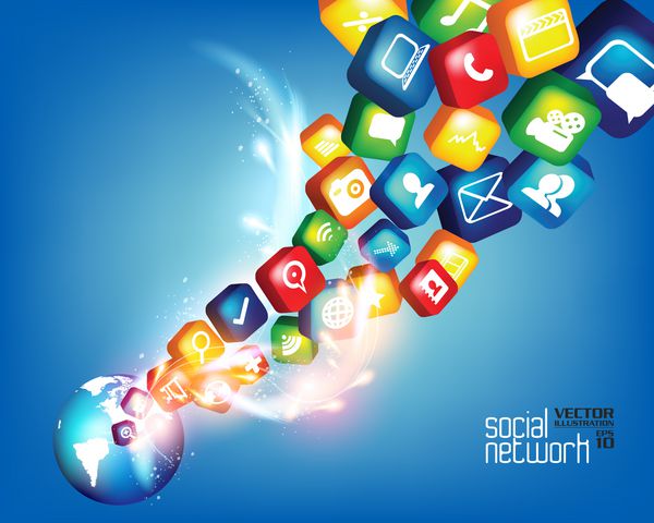 طراحی شبکه اجتماعی اپلیکیشن دیجیتال مفهومی مدرن