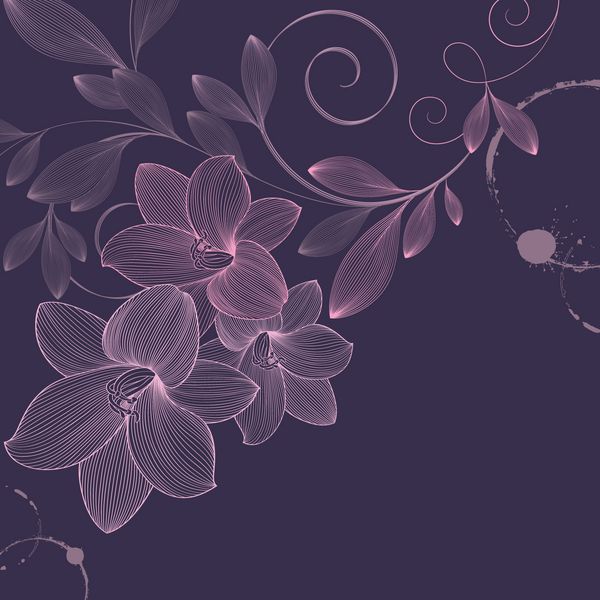 طراحی دستی پس زمینه گل با گل زنبق عنصر برای طراحی وکتور