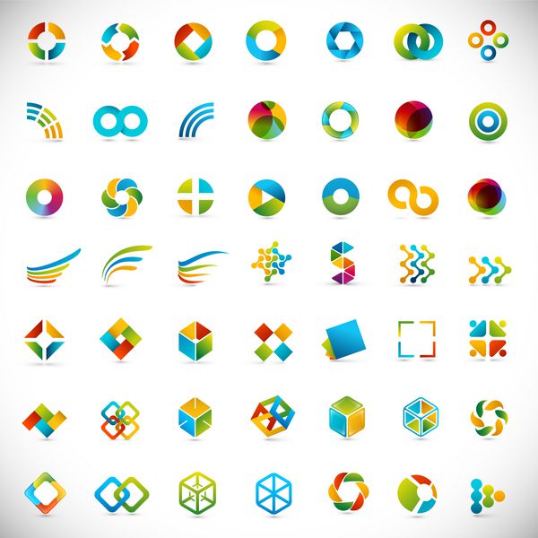 49 عنصر طراحی - مجموعه نمادهای خلاقانه