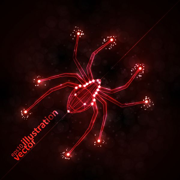 عنکبوت انتزاعی وکتور انرژی فناوری