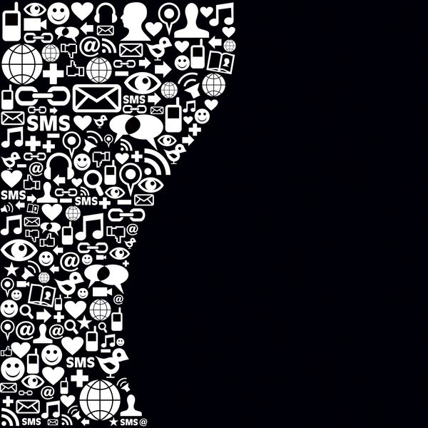 نمادهای سیاه و سفید رسانه های اجتماعی در طرح بندی موجی تنظیم شده اند فایل لایه لایه برای دستکاری آسان و رنگ آمیزی سفارشی