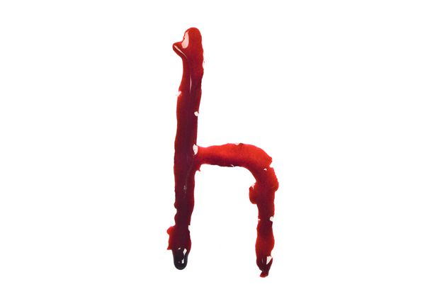 قطره قطره خون بریده فونت حرف کوچک h