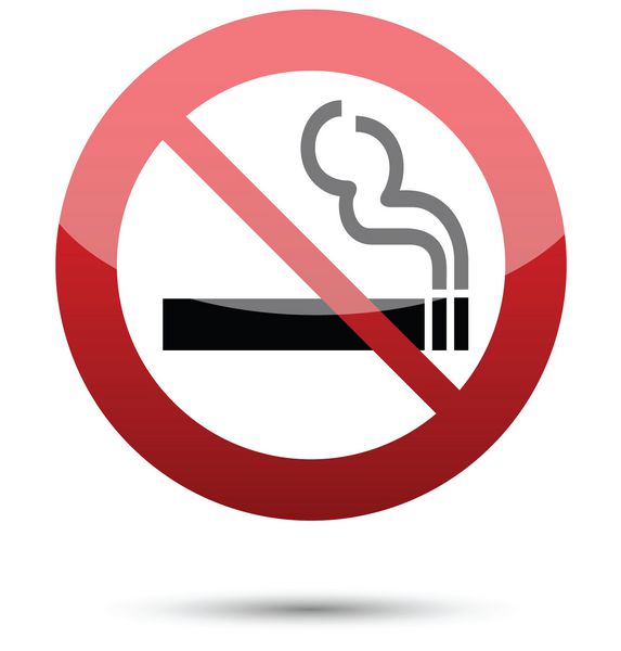 تابلوی سیگار ممنوع روی سفید