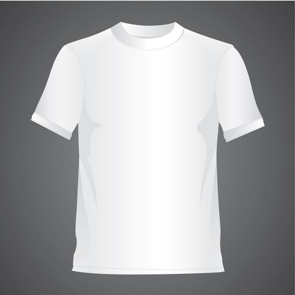 تی شرت سفید جدا شده در پس زمینه سیاه وکتور