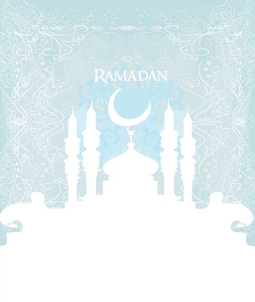 پس زمینه رمضان - وکتور کارت شبح مسجد