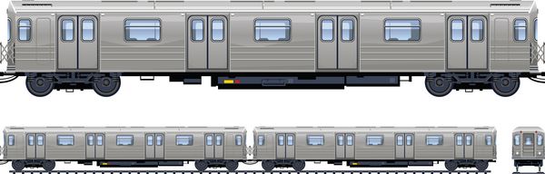 قطار مترو قطار شماره 12 پیکسل بهینه شده است عناصر در لایه های جداگانه قرار دارند در نمای جانبی پشت و جلو